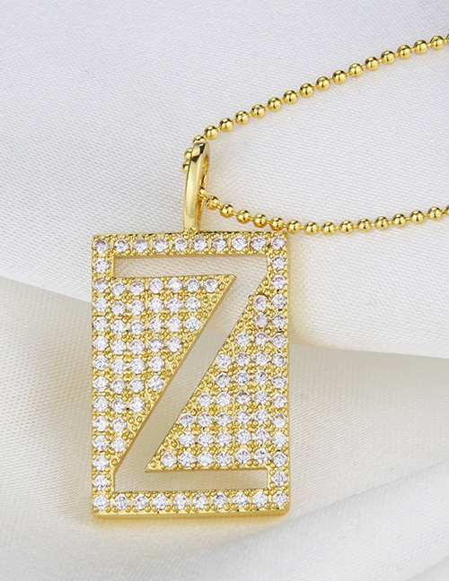 Fashion Gilded Z Square Letters Gold-plated Cutout Necklace
