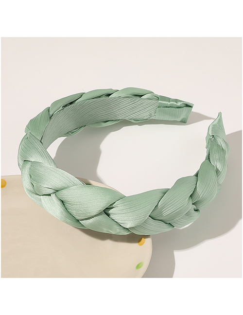 Fashion Twist Mint Green Pleated Fabric Striped Twist Broad-side Headband