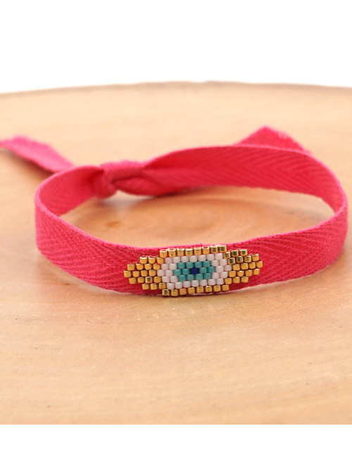 Fashion Gold Color Eyes Ribbon Rice Beads Hand-woven Star Geometry Childrens Bracelet