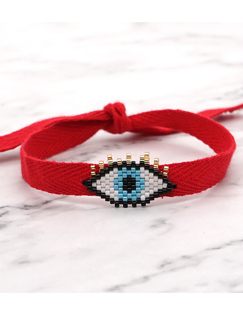 Fashion Eyes Black Ribbon Rice Beads Hand-woven Star Geometry Childrens Bracelet