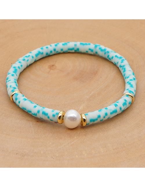 Fashion Blue Natural Pearl Soft Ceramic Alloy Bracelet