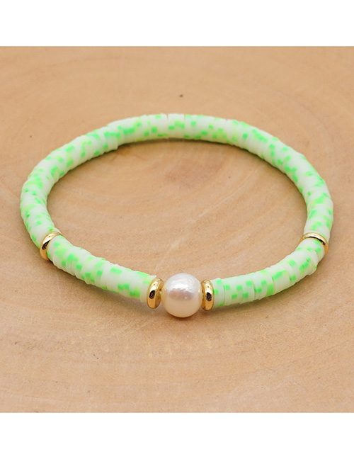 Fashion Green Natural Pearl Soft Ceramic Alloy Bracelet