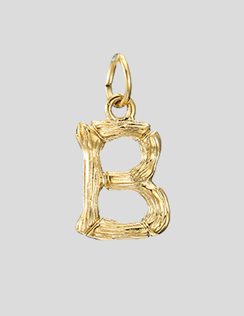 Fashion 14k Gold-b Stainless Steel Gilded Letter Cutout Pendant