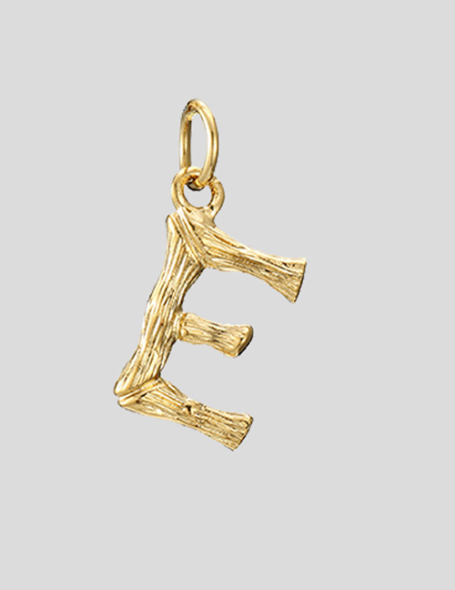 Fashion 14k Gold-e Stainless Steel Gilded Letter Cutout Pendant