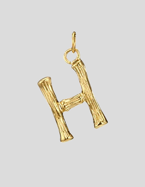 Fashion 14k Gold-h Stainless Steel Gilded Letter Cutout Pendant