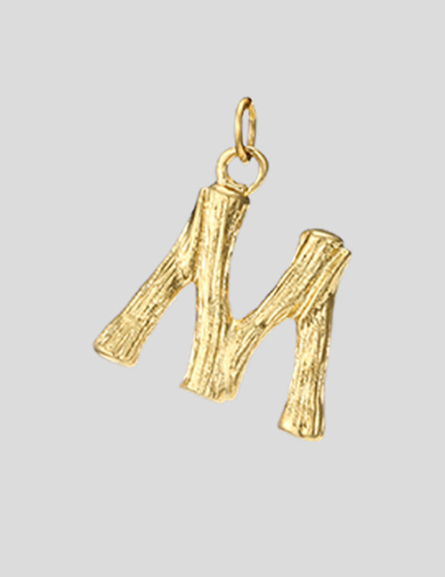 Fashion 14k Gold-m Stainless Steel Gilded Letter Cutout Pendant