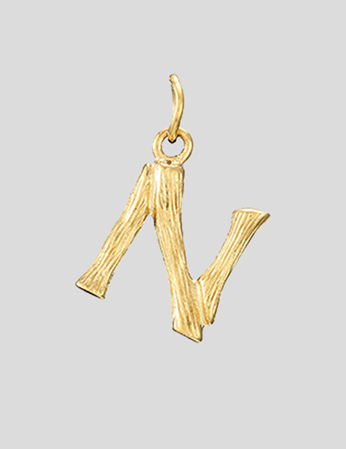Fashion 14k Gold-n Stainless Steel Gilded Letter Cutout Pendant