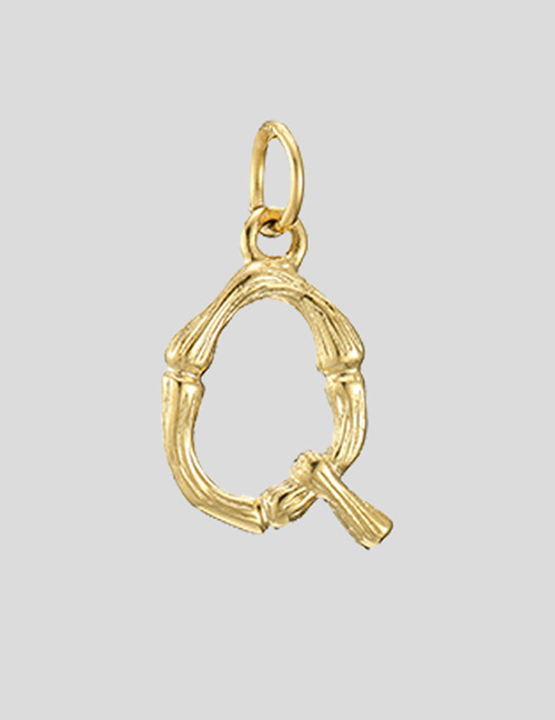 Fashion 14k Gold-q Stainless Steel Gilded Letter Cutout Pendant