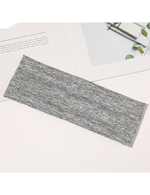 Fashion Light Gray Polyester Cotton Sports Sweat-absorbent Cross Wide-brim Hairband