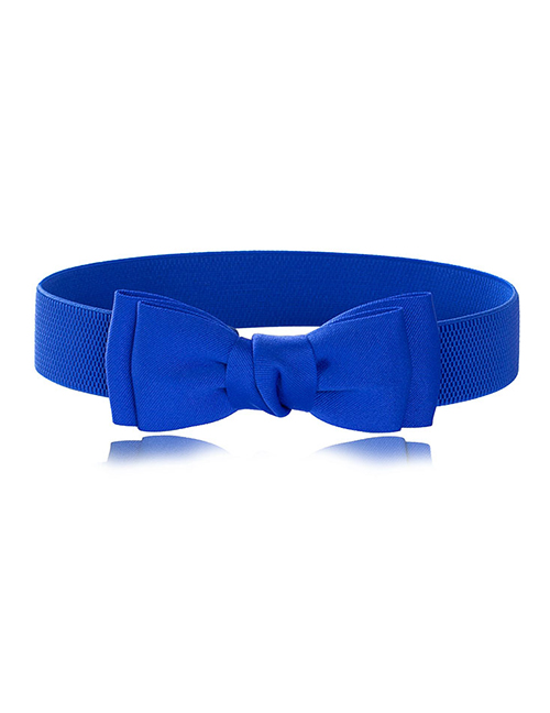 Fashion Blue Elastic Elastic Bow Belt
