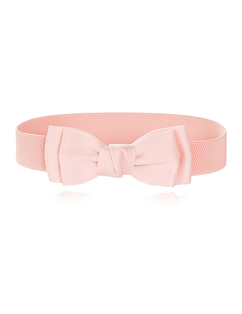 Fashion Pink Elastic Elastic Bow Belt