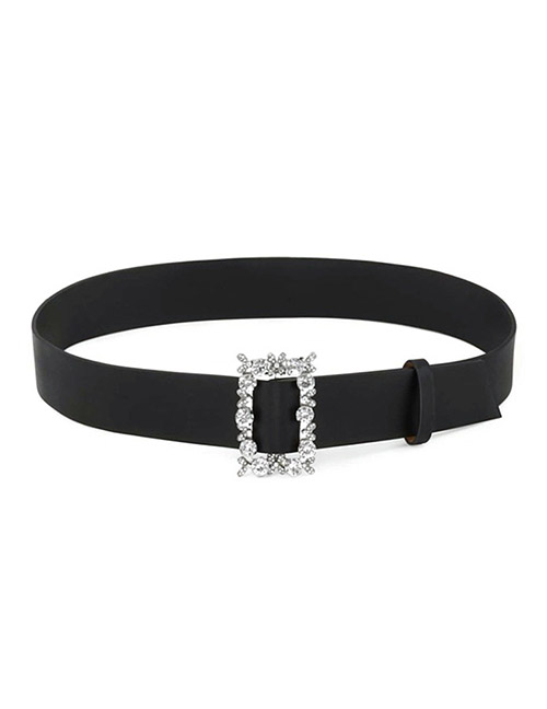 Fashion Black Diamond Geometric Alloy Belt
