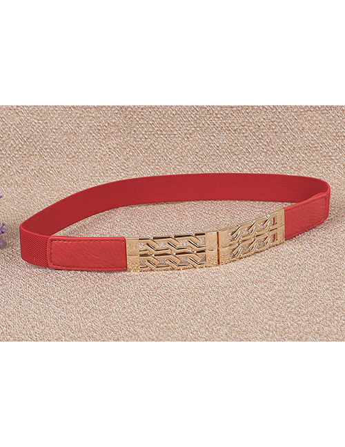 Fashion Red Metal Alloy Hollow Thin Belt