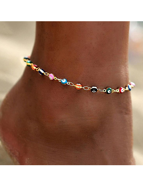Fashion Anklet Oil Dripping Eye Color Alloy Anklet Necklace
