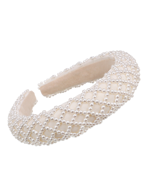 Fashion Pearl Rhombus Sponge Pearl Resin Beads Headband