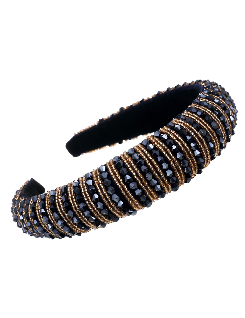 Fashion Navy + Champagne Sponge Pearl Resin Beads Headband