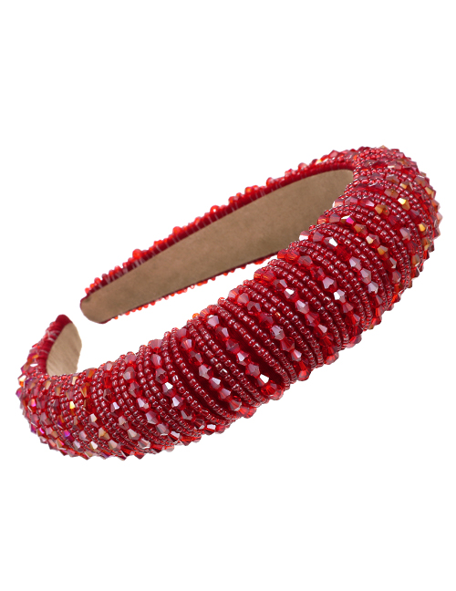 Fashion Red Sponge Pearl Resin Beads Headband