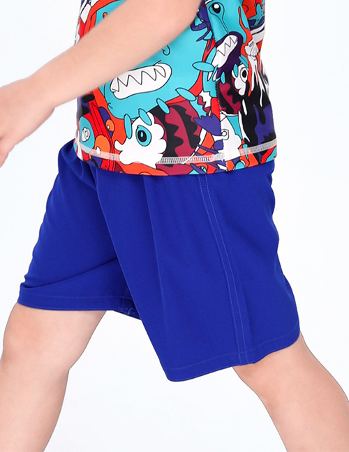 Fashion Royal Blue Childrens Five-point Quick-drying Swimming Trunks