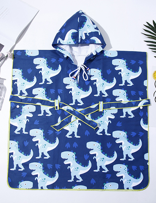 Fashion Full Print Dinosaur Bathrobe (with Belt) Childrens Hooded Cloak Microfiber Bath Towel