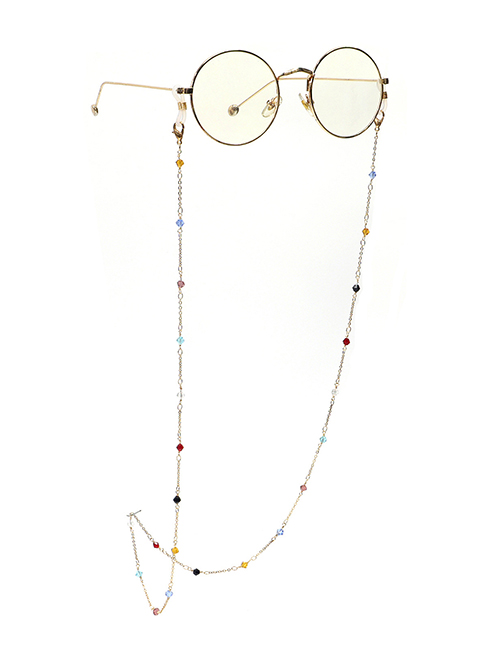Fashion Color Handmade Chain Crystal Beaded Alloy Glasses Chain
