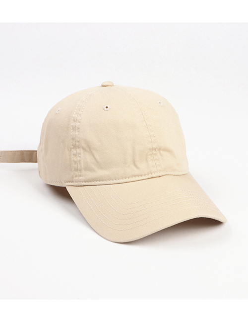 Fashion Off-white Distressed Washed Cotton Solid Color Cap