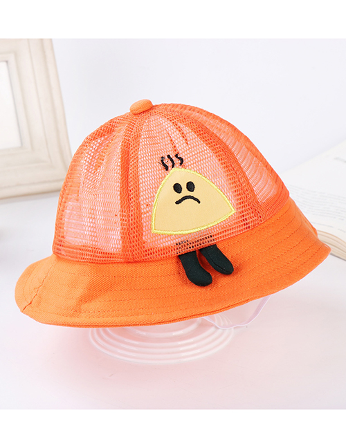 Fashion Orange Net Yarn Stitching Zongzi Childrens Fisherman Hat