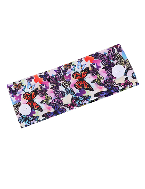 Fashion Colorful Butterfly Butterfly Stretch Headband With Printed Buttons
