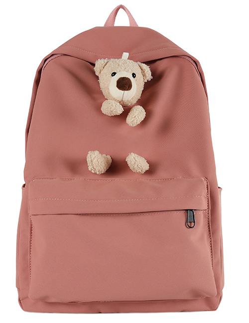 Fashion Pink Doll Bear Oxford Backpack