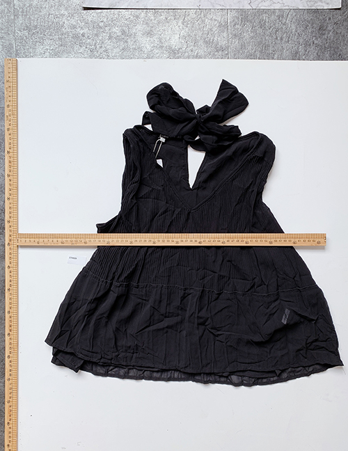 Fashion Black Tether Sleeveless V-sleeve Top
