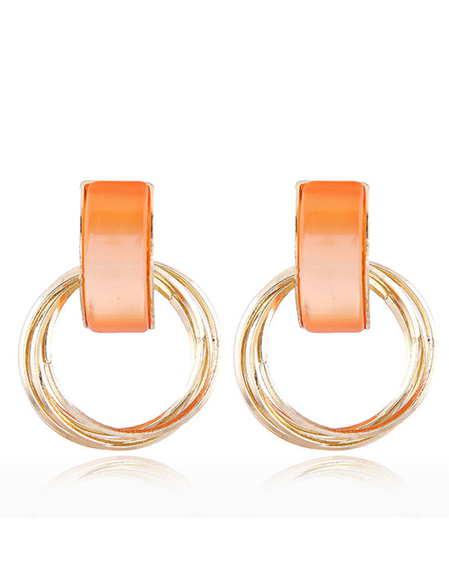Fashion Orange Round Alloy Multilayer Earrings