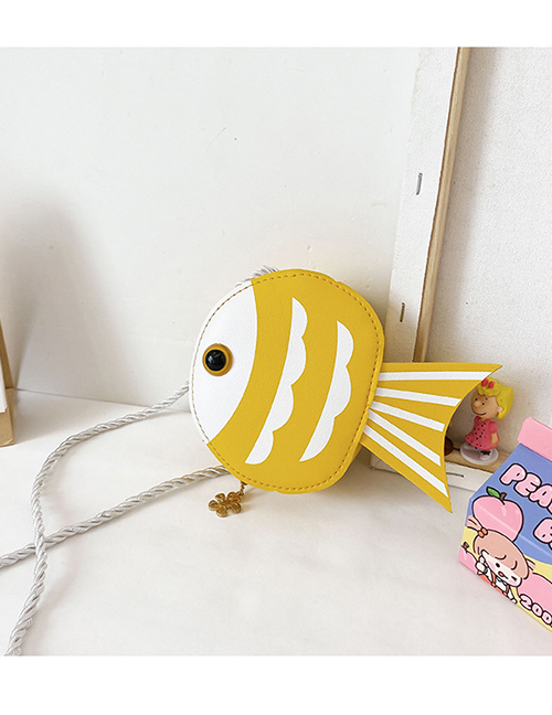 Fashion Yellow Small Fish Print Childrens Shoulder Messenger Bag