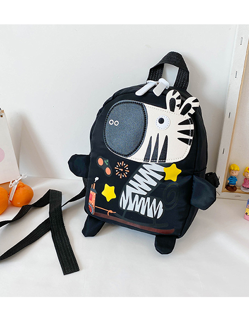 Fashion Zebra Black Giraffe And Zebra Stitching Print Kids Backpack