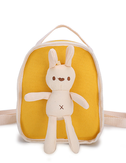 Fashion Yellow Rabbit Doll Stitching Canvas Childrens Backpack
