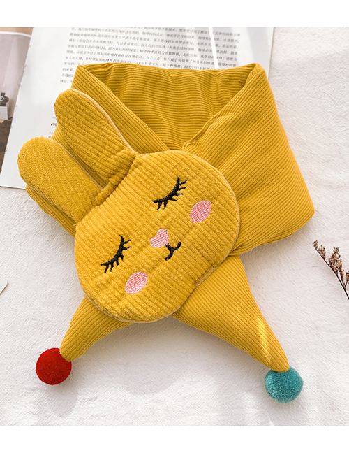 Fashion Bunny [yellow] 1-8 Years Old Bunny Striped Strawberry Childrens Thick Warm Cotton And Linen Scarf
