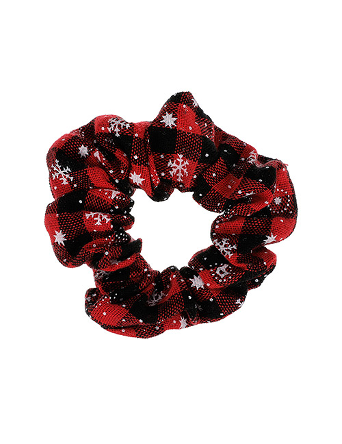 Fashion Red Wine Fabric Printed Christmas Hair Rope