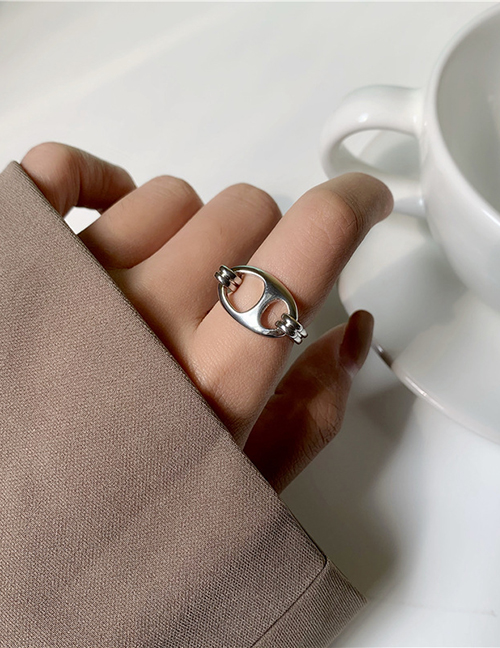 Fashion Silver Pig Nose Alloy Hollow Open Ring