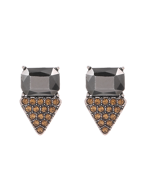 Fashion Champagne Alloy Diamond Earrings