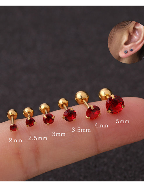 Fashion Jinhong (3mm) 3-claw Stainless Steel Screw Inlaid Zircon Geometric Earrings (1 Price)