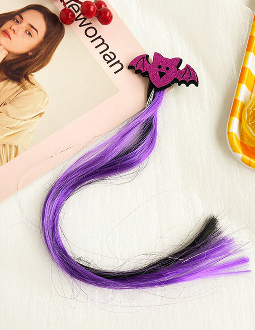 Fashion Purple Bat Halloween Pumpkin Ghost Contrast Wig