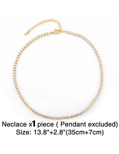Fashion Chain (without Letters) Letters Diamonds And Gold-plated Pendant Accessory Necklace