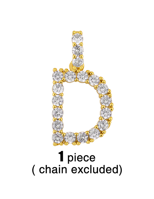 Fashion D (without Chain) Letters Diamonds And Gold-plated Pendant Accessory Necklace