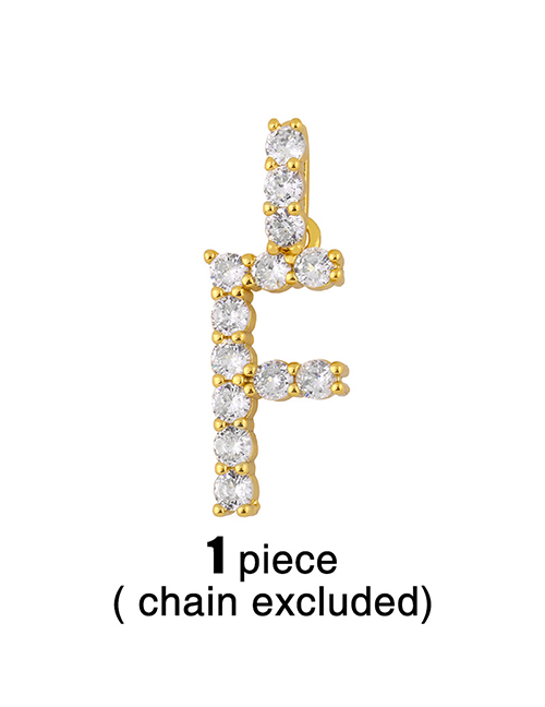 Fashion F (without Chain) Letters Diamonds And Gold-plated Pendant Accessory Necklace