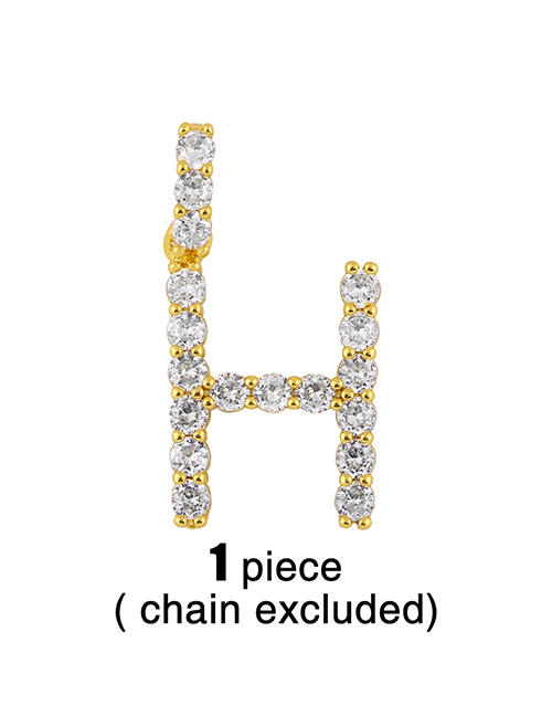 Fashion H (without Chain) Letters Diamonds And Gold-plated Pendant Accessory Necklace
