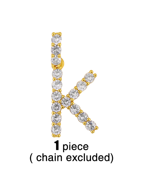 Fashion K (without Chain) Letters Diamonds And Gold-plated Pendant Accessory Necklace
