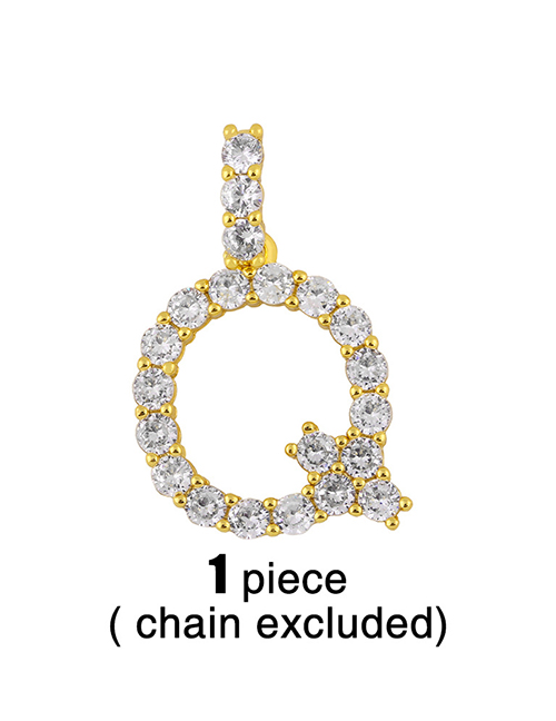 Fashion Q (without Chain) Letters Diamonds And Gold-plated Pendant Accessory Necklace