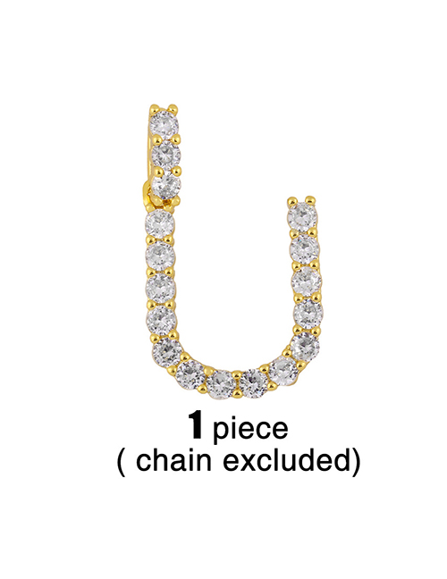 Fashion U (without Chain) Letters Diamonds And Gold-plated Pendant Accessory Necklace