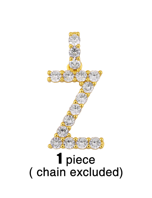 Fashion Z (without Chain) Letters Diamonds And Gold-plated Pendant Accessory Necklace