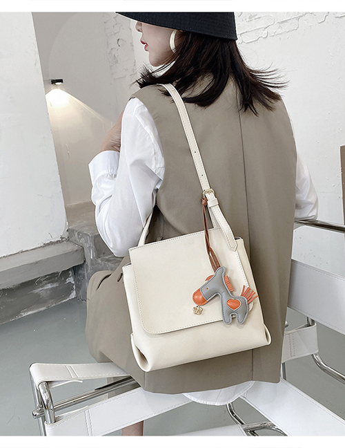 Fashion White Large-capacity Stitching Flower Diagonal Shoulder Bag
