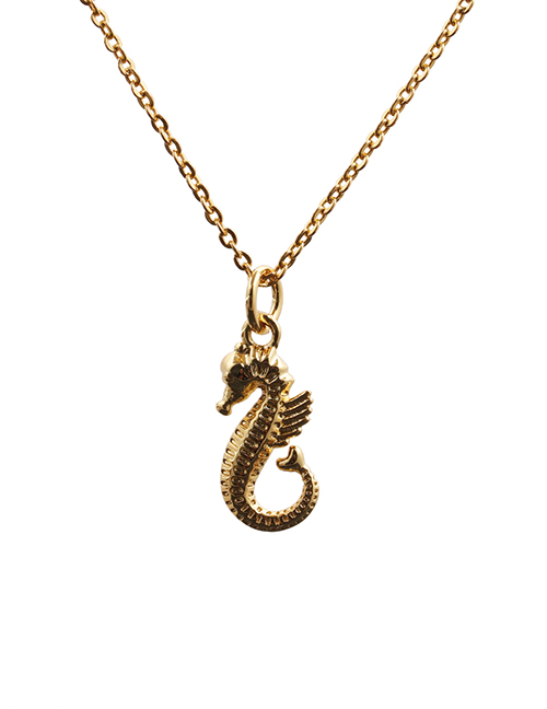 Fashion Dragon O Child Chain Gold Color Micro-inlaid Zircon Dragon Half Face Pendant Necklace