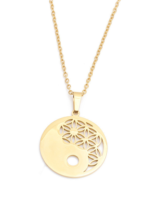 Fashion Stainless Steel Chain Gold Coloren Gossip 1 Stainless Steel Chain Hollow Geometric Necklace